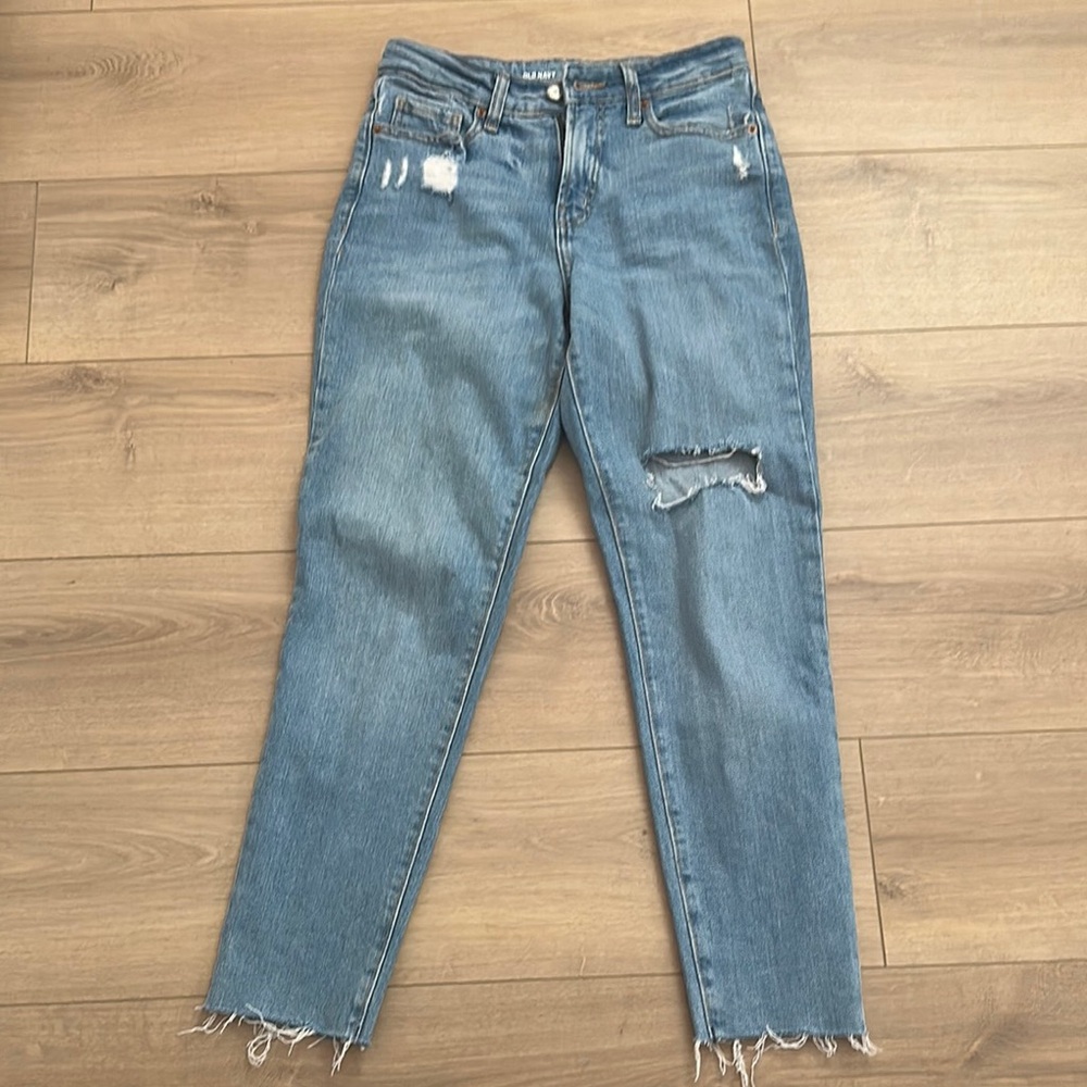 Distressed Blue Denim Jeans